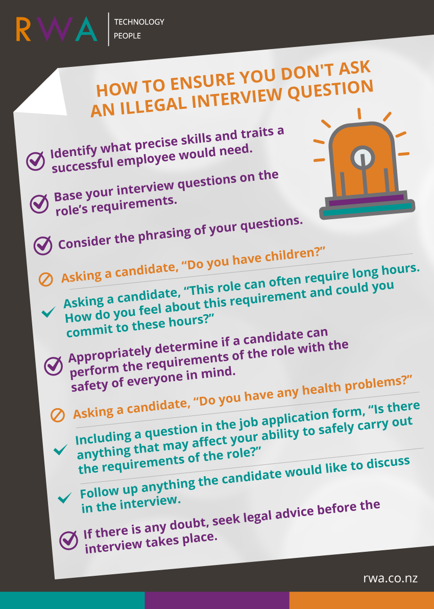 Four Common Job Interview Questions That Are Actually Illegal - RWA People